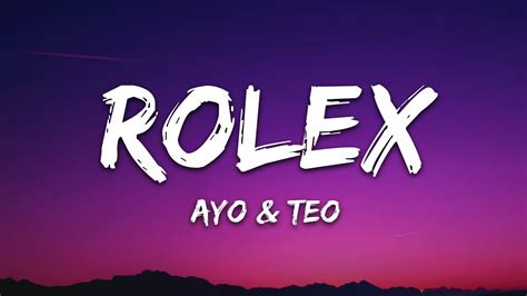 rolex ayo and teo lyrics youtube|roley lyrics.